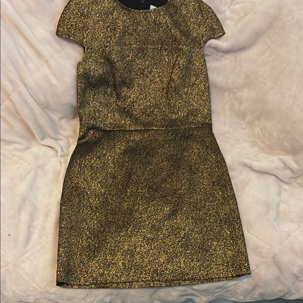 Diane Von Furstenberg Gold cap Sleeve Mini Dress